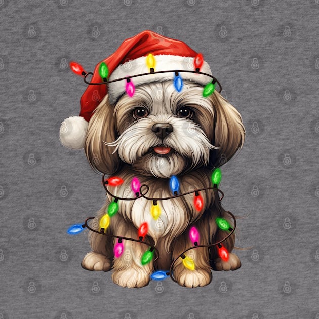 Christmas Lhasa Apso by Chromatic Fusion Studio